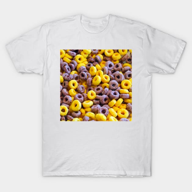 Breakfast Loops - Purple and Yellow T-Shirt by BeastieToyz